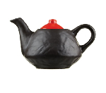 Чайник фактурный "Кармин";керамика;0,6л;,H=110,L=130мм;красный,черный Dymov 307408