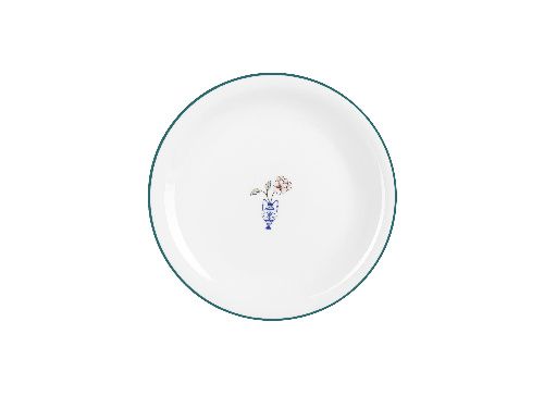 Тарелка мелкая Vaso Piccolo 220 мм, кант зеленый, Porland DS15