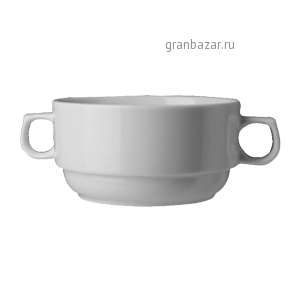 Бульонная чашка «Прага»; фарфор; 300мл; D=10,H=6,L=14,B=10см; белый G.Benedikt PRA1133