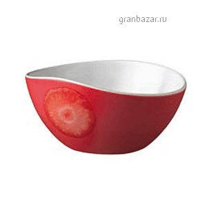 Салатник; пластик; D=15,H=7.5см; красный,белый APS 83951