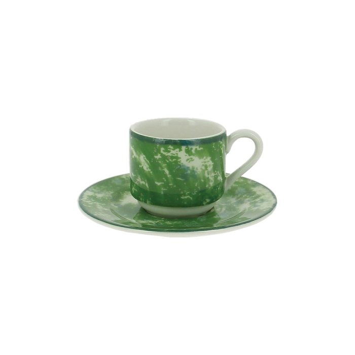 Блюдце RAK Porcelain Peppery круглое 130 мм, зеленый цвет (для чашки 90 мл) BASA13PGN