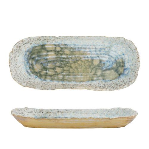 Блюдо овальное Gray Pearl Spots Sea Wave Frutti di Mare 340х145 мм h35 мм P.L. Proff Cuisine QB23171005