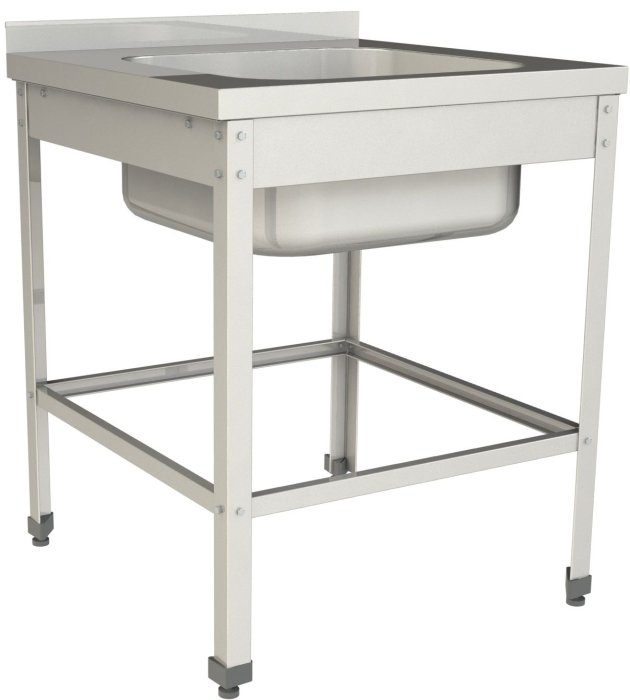 Ванна моечная односекционная цельнотянутая с бортом RESTOINOX ВМЦ-1/6/6-БО-ЭН