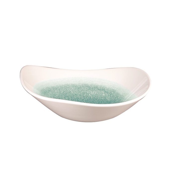 Салатник треугольный без борта Studio Prints Raku 0,37л d185мм Jade Green Churchill RKJGTRB71