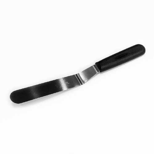 Лопатка кондитерская Proff Chef Line 200х37 мм изогнутая нерж. с пласт. ручкой черная P.L. Proff Cuisine GS-10308-250FS-BK101-RE-PL