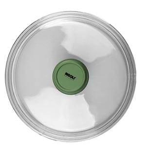 Крышка д/сковороды; стекло; D=24см; прозр.,зелен. Risoli 00200DR/2400