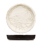 Тарелка с бортом "День и ночь";керамика;D=110мм;белый,черный Dymov 175405