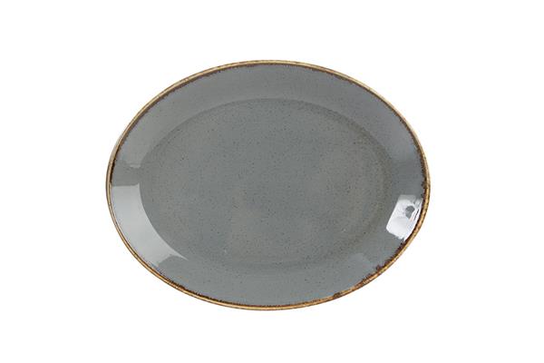 Блюдо овальное DARK GREY фарфор, 360х270 мм, h 33 мм, серый Seasons Porland 112136 темно-серый