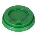 Крышка для стакана 400мл и 300мл D 90мм пластик зеленый с носиком Интерпластик-2001 1000шт.
