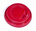 Крышка для стакана 200мл D 80мм пластик красный с носиком Атлас-Пак 1000шт.