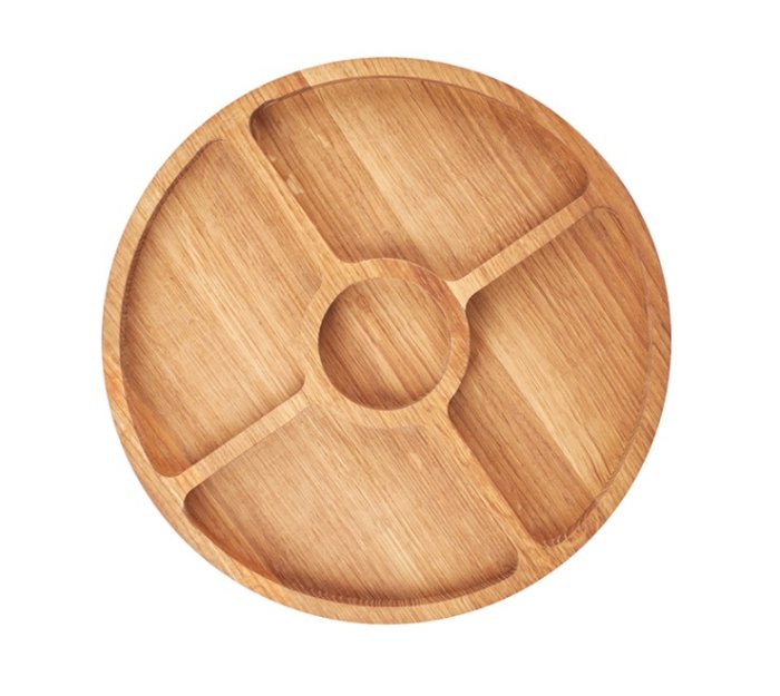 Менажница круглая 5 секций; дуб; D=300, H=25мм; деревян. PPwood Q525O-06N