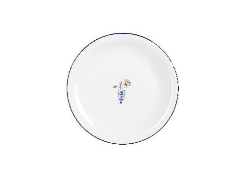 Тарелка мелкая Vaso Piccolo 220 мм, кант синий, Porland DS15