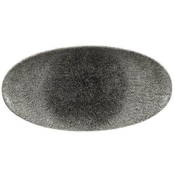 Блюдо овальное CHEFS без борта Studio Prints Raku 347х173мм Quartz Black Churchill RKBQOV351