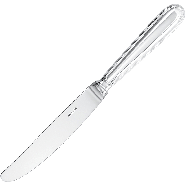 Нож столовый «Барок»; мельхиор,посеребрен.; L=25,2см Sambonet 52322-14