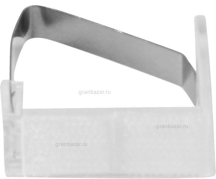 Зажим для скатерти прозрачный с липучкой/пластина/100/ MGSteel 1739
