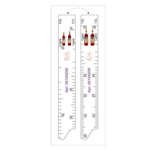 Линейка барная «Ligare» 0,5, 0,7, 1 л пластик, L=280, B=20 мм белый STEK