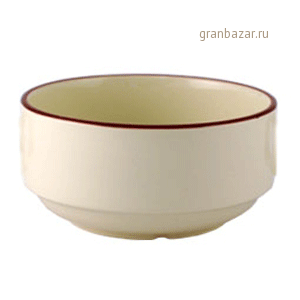 Бульонная чашка «Кларет»; фарфор; 285мл; D=12,H=6см; бежев.,бордо Steelite 1503 A121