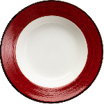 Тарелка для супа «Джаспер»; фарфор; D=227, H=48мм; белый,красный KunstWerk T8601534