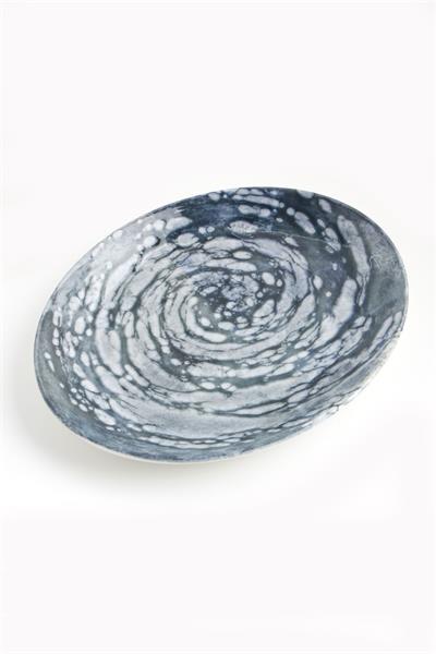 Тарелка овальная VORTEX фарфор, 210x163 мм, h 23 мм, синий Porland 112121 VORTEX