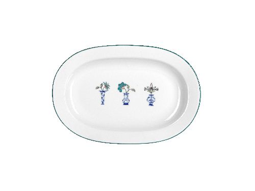 Блюдо овальное Vaso Piccolo 250 мм, кант зеленый, Porland DS11