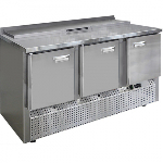 Среднетемпературный холодильный стол для салатов Финист СХСнс-700- 3, 3 двери, борт