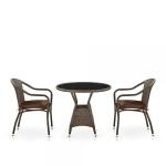 Комплект плетеной мебели из искусственного ротанга T707ANS/Y480A-W53 2PCS Brown