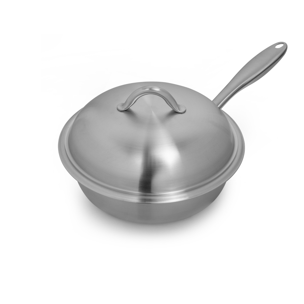 Сковородка-пароварка d=240/70 нерж. с крышкой, индукция, Luxstahl