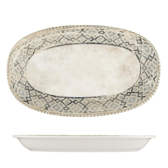 Блюдо овальное 340х205 мм h 36 мм Rug By Bone Innovation [bb] [6]