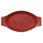 Тарелка-кроншель NeoFusion Magma овальная 200х110х35 мм., 200 мл, фарфор, красный, RAK NFOPOD20DR