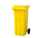 Мусорный контейнер п/э 120л. цв. жёлтый