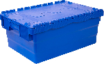 Ящик п/э 600х400х250 сплошной синий с крышкой Тара 17632