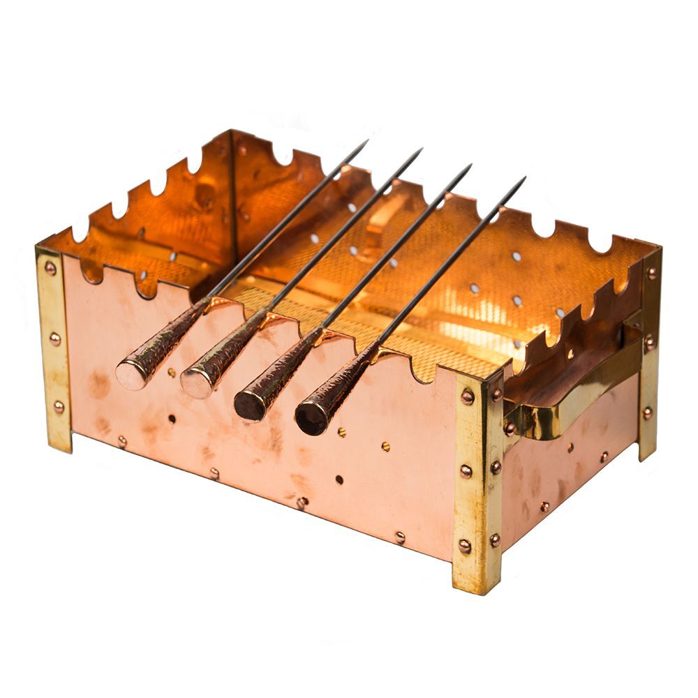 Мангал настольный мини 260х170х120 мм, медное напыление, P.L. Proff Cuisine SG-73136