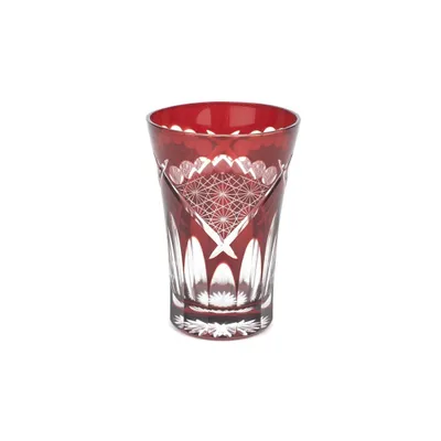 Стакан «Хризантема и веер» стекло 240мл D=75,H=105мм красный Tajima Glass TK21-001-1R
