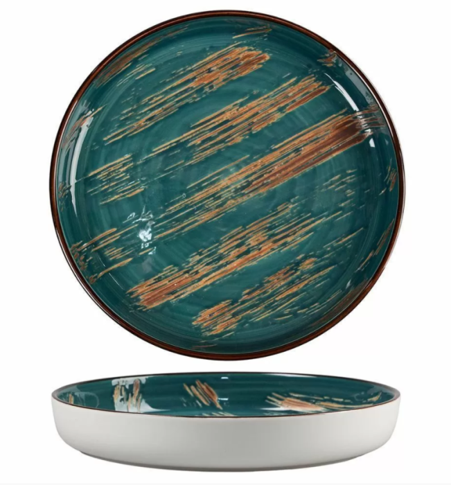 Тарелка с бортом Texture Dark Green Lines 226*30 мм, P.L. Proff Cuisine