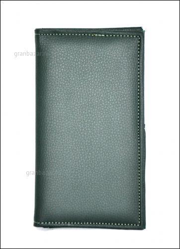 Папка для счетов 220x110 мм 2-х стор. кож.зам. зеленая 430
