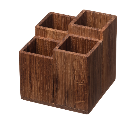 Органайзер для столовых приборов (4 секции); дуб; H=148, L=150, B=150 мм PPwood Q838O-00N