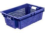 Ящик перфорированный 37л, 600×400×200 мм синий