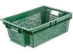 Ящик перфорированный 37л, 600×400×200 мм зеленый