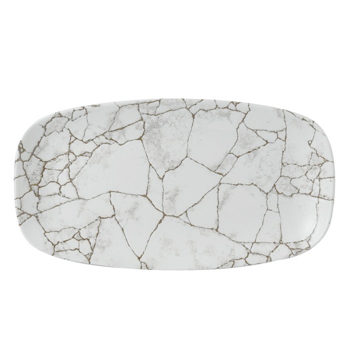 Блюдо прямоугольное CHEFS без борта Studio Prints Kintsugi 355х189мм Agate Grey Churchill KTAGXO141