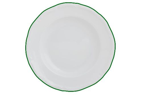 Тарелка глубокая MARIA GREEN 220 мм, кант зелёный Porland