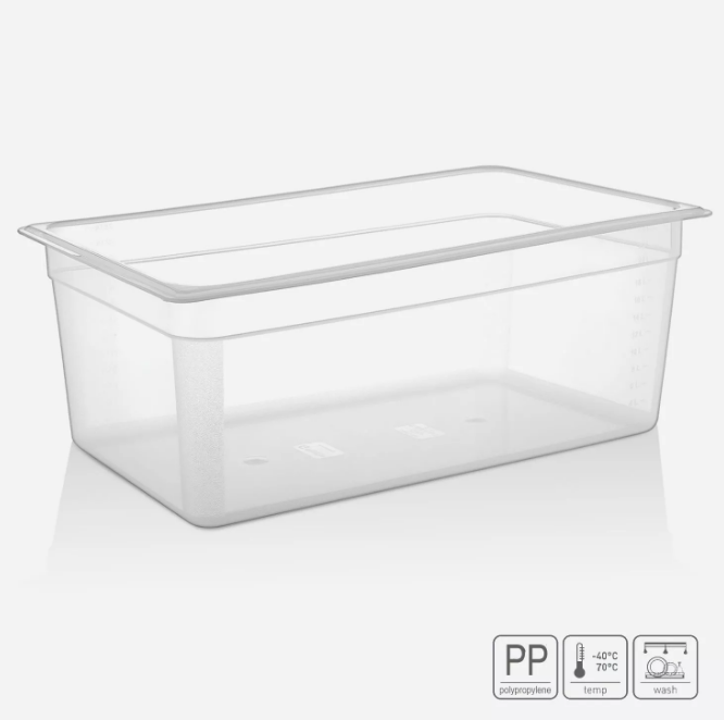 Гастроемкость 1/1 h=200 мм. 24 л. п/п прозрачная /1/6/ Gastroplast GNPP-11200