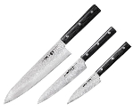 Набор ножей 3 в 1 "Samura 67" 98 мм, 150 мм, 208 мм, дамаск 67 слоев, микарта SAMURA SD67-0220M/K