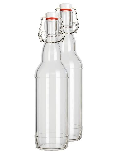 Бутылка стеклянная с бугельной пробкой, 0.5 л, прозрачная, 2 шт. KHome
