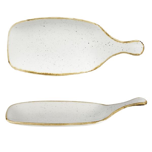 Блюдо сервировочное без борта с ручкой Stonecast 284мм Barley White Churchill SWHSPDLH1