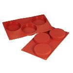 Форма силиконовая P.L. Proff Cuisine "Флан" 3 ячейки d 100 мм, h 20 мм (300х175 мм) D-042