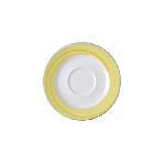 Блюдце Bahamas 2 круглое, борт желтый D=150 мм., для чашки 23 cl, фарфор RAK BASA15D53