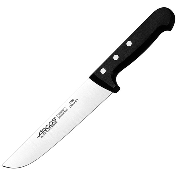 Нож для мяса «Универсал»; сталь нерж.,полиоксиметилен; L=300/175,B=35мм; черный,металлич. ARCOS 283004