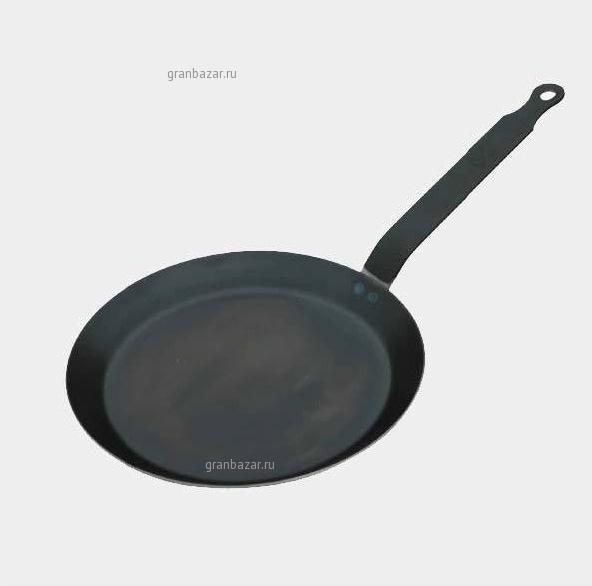 Сковорода для блинов d=180 мм голубая сталь (индукция) De Buyer 5303.18