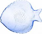 Блюдо-рыба "Лайт блю"; стекло; H=26, L=260, B=210мм; прозр.синий Pasabahce 10257/b/blue