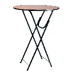 Стол D80см, орех, черный Лидер 9